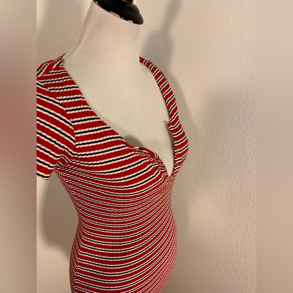 NWOT Junior’s Rampage Red, White & Blue Striped Dress - Size 7 - Picture 2 of 6